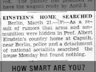 Einstein's Home Searched